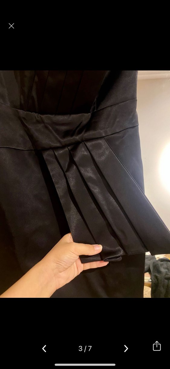 Siyah Mini  Kadın geçe Elbise - Görsel 4