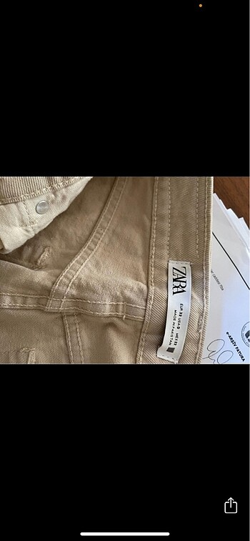 34 Beden ten rengi Renk Zara pantalon