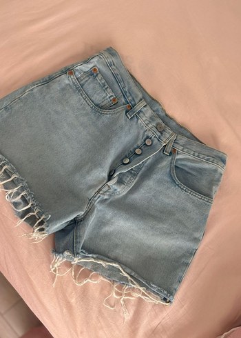 Levis Acik Mavi Yuksek Bel Denim Sort Levi S