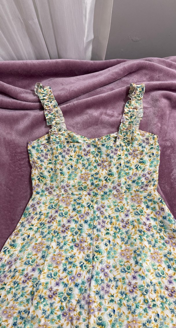 Çiçekli Fırfırlı Yazlık mini elbise — görsel 7/8