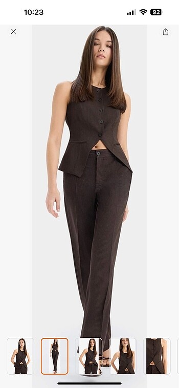 Defacto DeFacto Straight Fit kumaş pantolon çift cepli normal bel standa