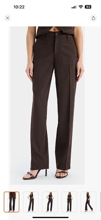 diğer Beden DeFacto Straight Fit kumaş pantolon çift cepli normal bel standa