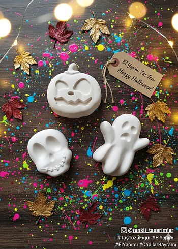 Renkli Boyanabilir Cadılar Bayramı Figür Seti - Görsel 4