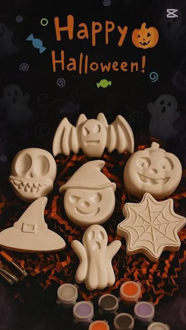 Renkli Boyanabilir Cadılar Bayramı Figür Seti - Görsel 3