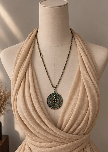 Vintage Love Pirinc Dogal Tasli Vintage Kolye