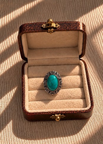 Vintage Love Vintage Turkuaz Tasli Yuzuk