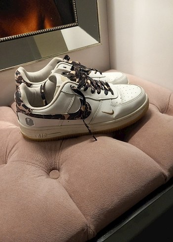 Nike Leopar Detayli Beyaz Nike Air Sneaker