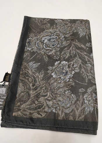 Haki çift taraflı Vintage Kadın Şal - Görsel 2