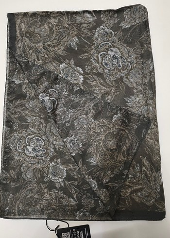 Haki çift taraflı Vintage Kadın Şal - Görsel 3