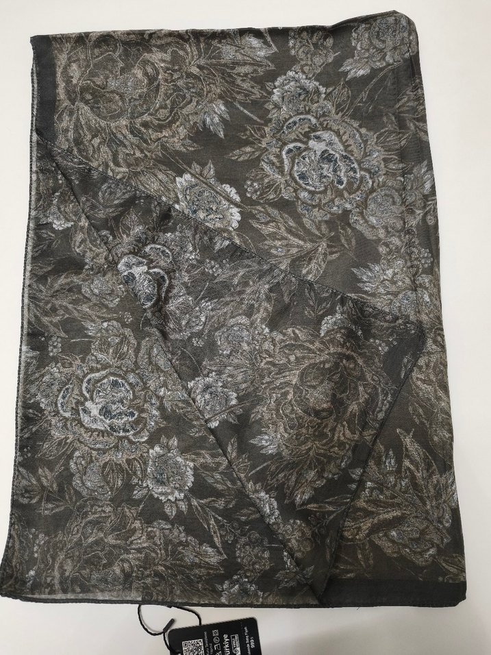 Haki çift taraflı Vintage Kadın Şal - Görsel 3