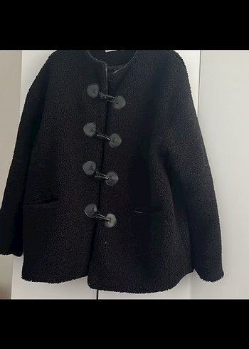 Düğmeli Siyah Midi Kadın Ceket - Görsel 2