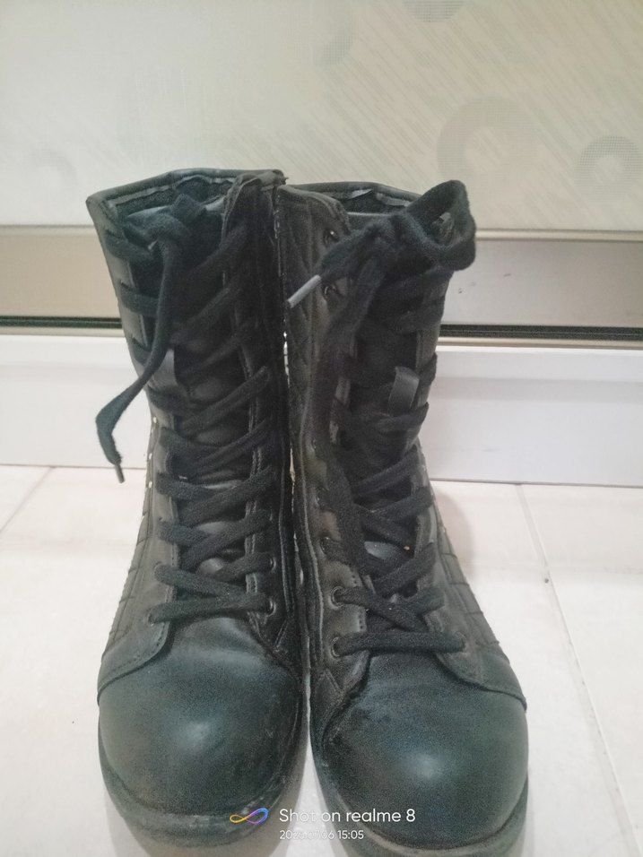 Kadın Siyah Gotik Bot - Görsel 2