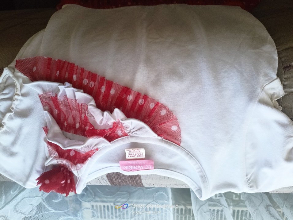 Kız Çocuk Kırmızı Fırfırlı Elbise - Görsel 3