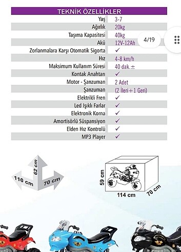 Akülü motorsiklet - Görsel 6