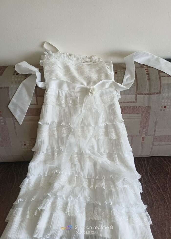 Beyaz mezuniyet/düğün elbisesi - Görsel 3