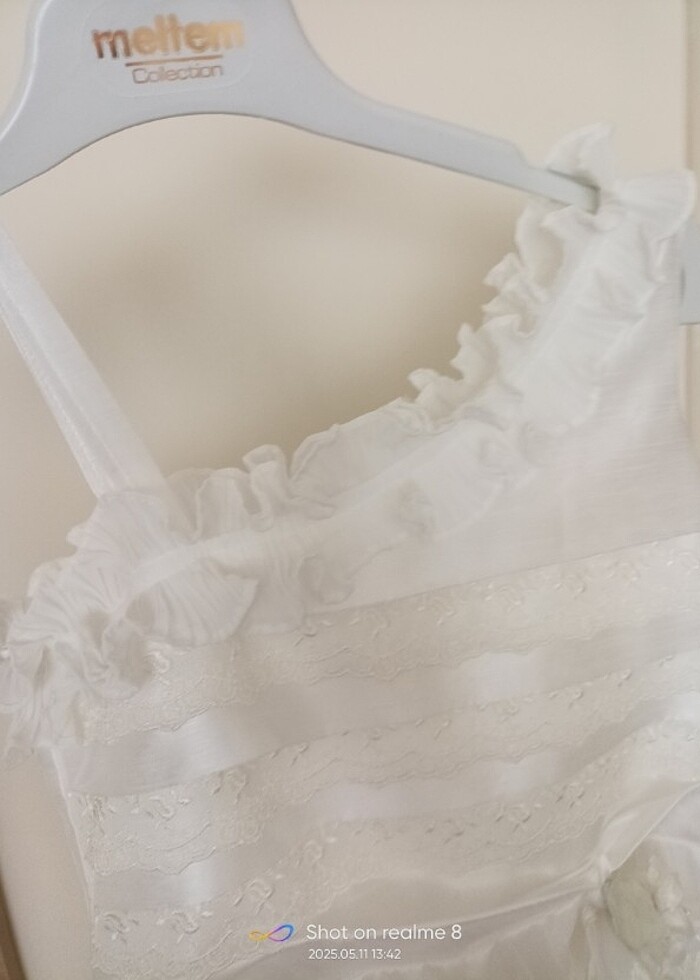 Beyaz mezuniyet/düğün elbisesi - Görsel 4