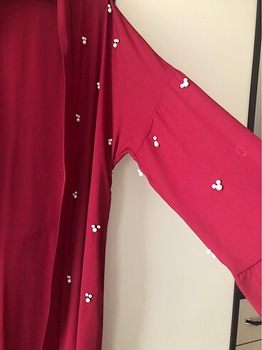 50 Beden Abiye inci detaylı tunik kimono