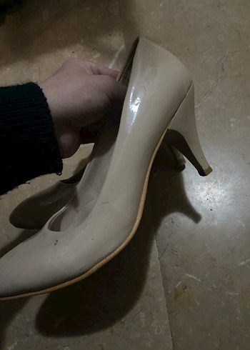 Bej Rugan Stiletto Topuklu Kadın Ayakkabı - Görsel 3