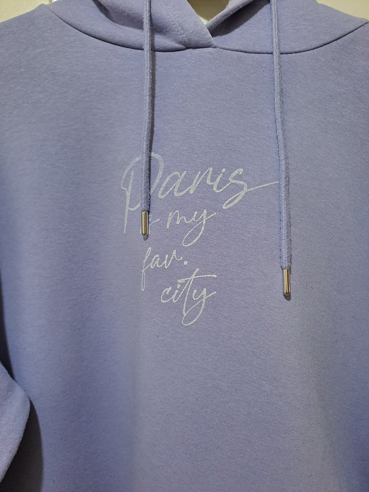 Lila Kapüşonlu Kadın Sweatshirt - Görsel 2