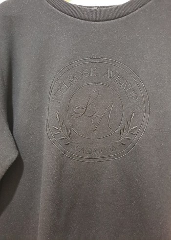 Siyah  Baskılı Rahat Sweatshirt - Görsel 3