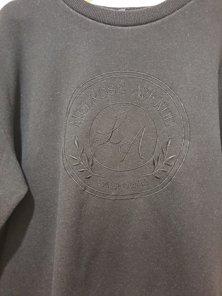 Siyah  Baskılı Rahat Sweatshirt - Görsel 3