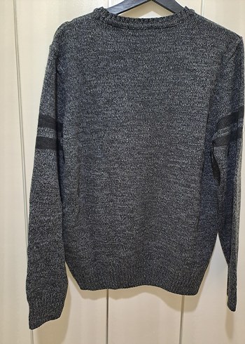 Gri Erkek Triko Sweatshirt - Görsel 2