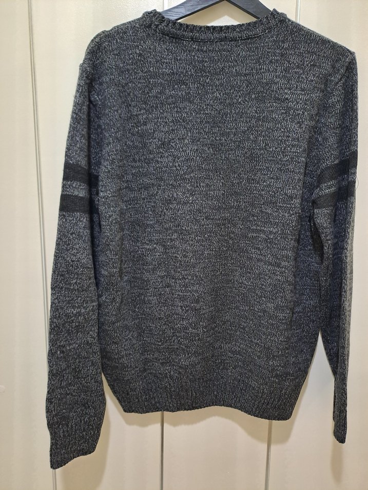 Gri Erkek Triko Sweatshirt - Görsel 2