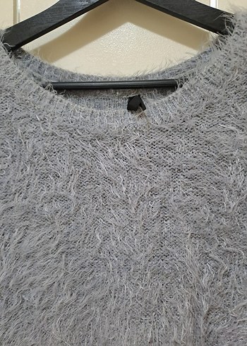 Gri Örgü Kadın Kazak - Görsel 2