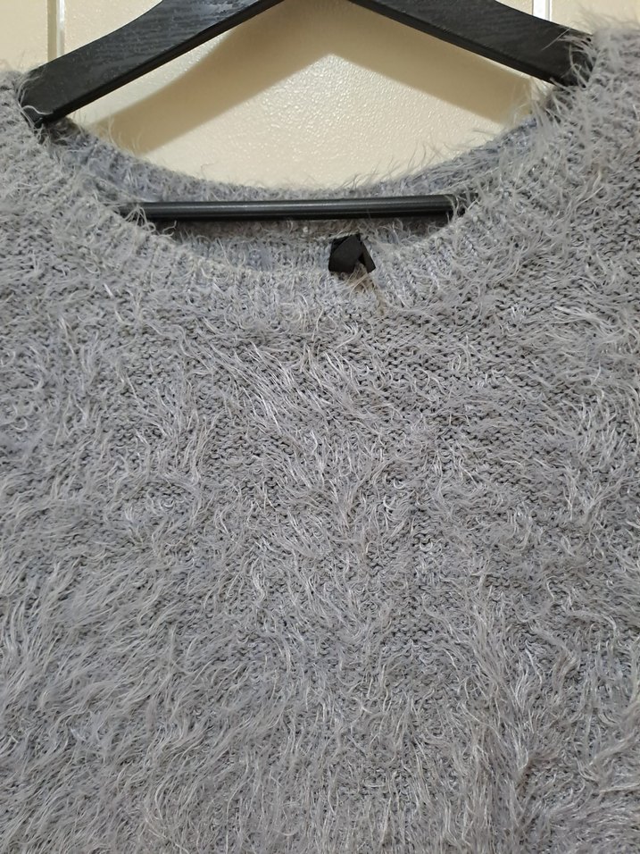 Gri Örgü Kadın Kazak - Görsel 2