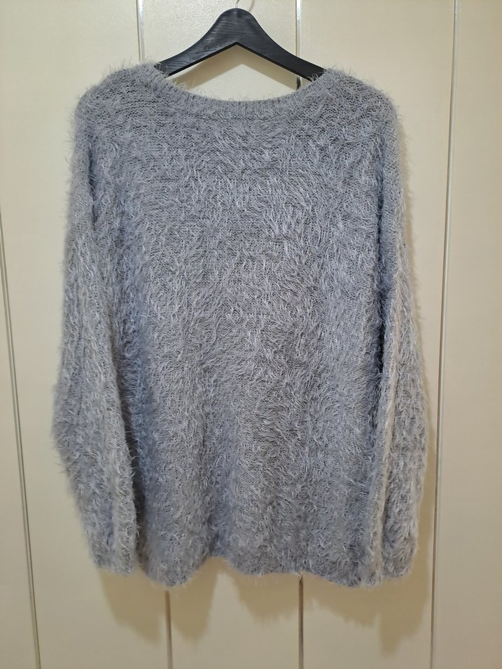 Gri Örgü Kadın Kazak - Görsel 3