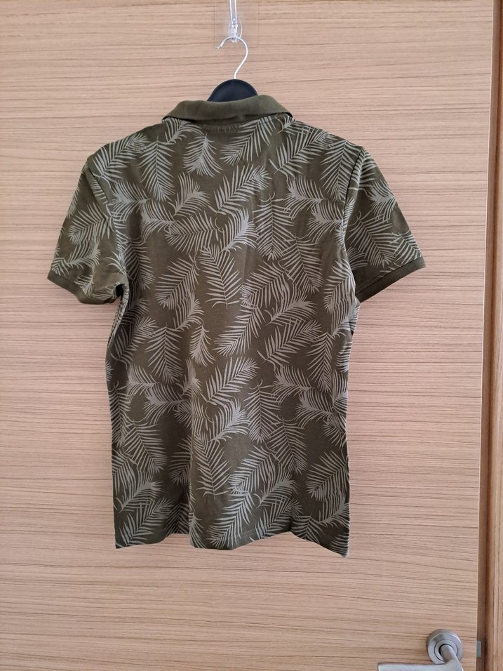 Desenli Kısa Kollu Kahverengi Polo Tişört - Görsel 2