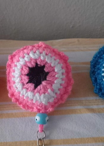 Renkli Örgü Bohem Anahtarlık - Görsel 2