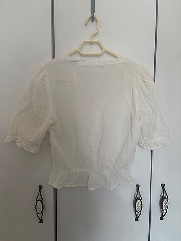 xs Beden Beyaz crop bluz
