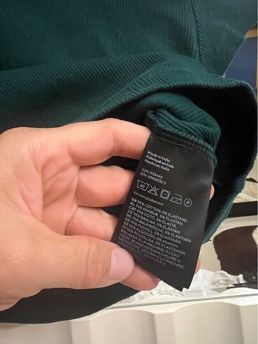 s Beden yeşil Renk İnce fitilli penye tişört