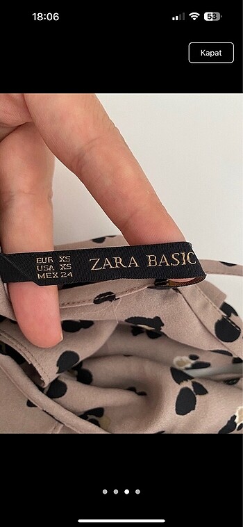 xs Beden Zara çiçekli üst