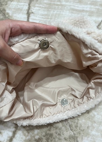 Zara Bej Peluş Kadın kol Çantası