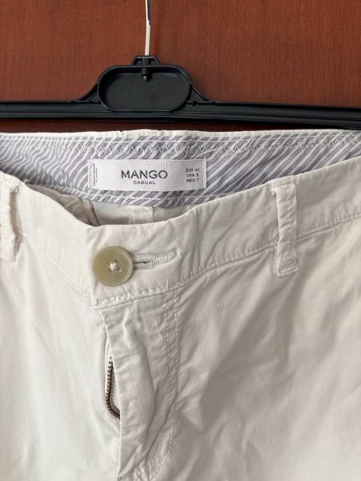 Ekru Slim Fit Keten Pantolon — görsel 3/6
