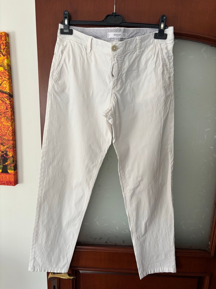 Ekru Slim Fit Keten Pantolon — görsel 2/6