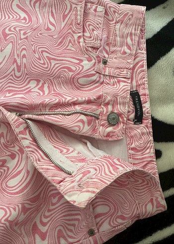 34 Beden Dantel Detaylı Pembe Tie-Dye Kız Pantolonu