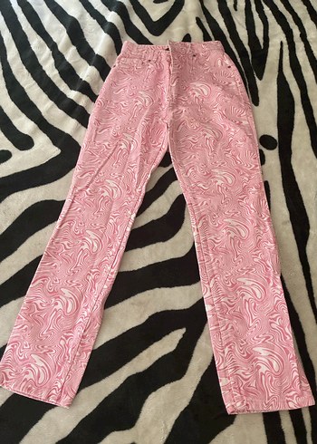 Dantel Detaylı Pembe Tie-Dye Kız Pantolonu
