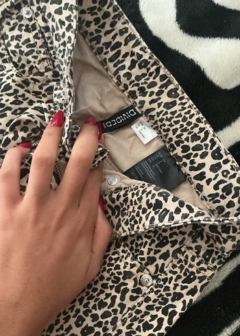 H&M H&M Kahverengi Leopar Desenli Bol Kadın Kumaş Pantolon