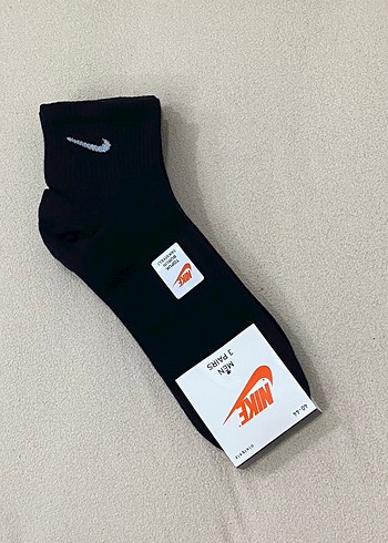 Nike 100 Orijinal Nike Penye Siyah Spor Corap 3lu Set
