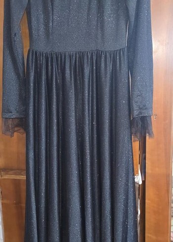 Uzun Siyah Gotik Kadın Abiye Elbise