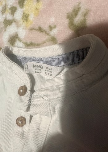 18-24 Ay Beden Erkek Çocuk Beyaz Kısa Kollu Polo Tişört