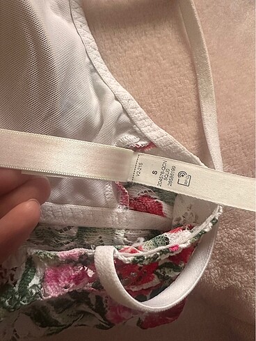 s Beden Pink Çiçekli Büstiyer