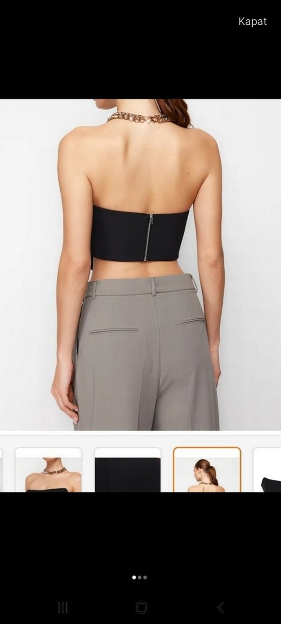 Siyah Straplez Mini Bustiyer - Görsel 2