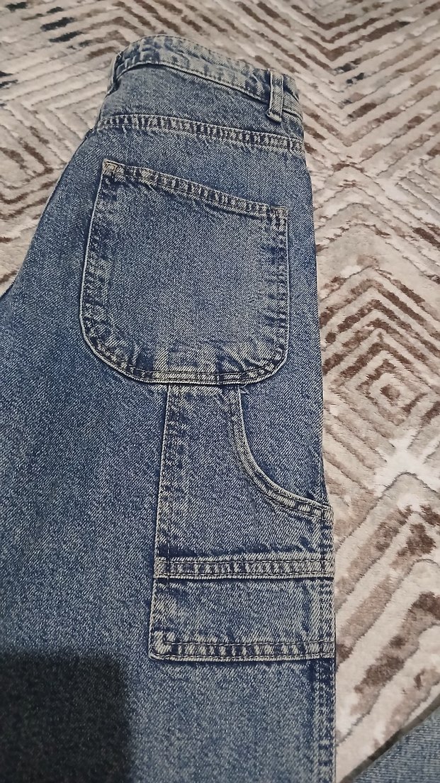 y2k streetwear mavi kargo jean — görsel 3/11