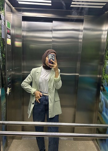 Defacto Mint Yesili Minimalist Blazer Ceket