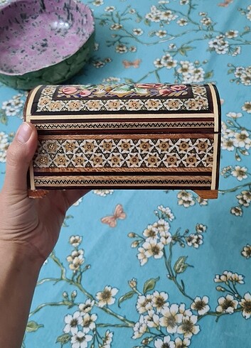 İran?ın El İşlemesi Hatem Sanatı Luks Mücevher Kutusu - Görsel 7