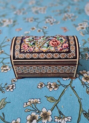 İran?ın El İşlemesi Hatem Sanatı Luks Mücevher Kutusu - Görsel 6